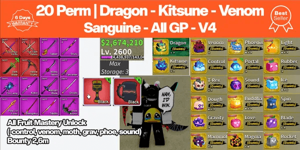 [Blox Fruit] Kitsune Account [Max Level] [Datpol] [Not Verified]