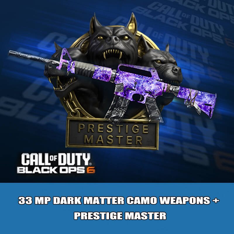 33 MP Dark Matter Camo Weapons + Prestige Master Accounts