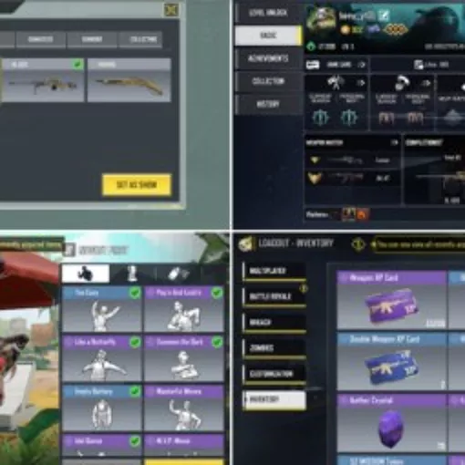 [Android & iOS] Lv322| Emotes:15 |Epic Gun:76 | Skin:65|Legend Gun: Ak47,M4
