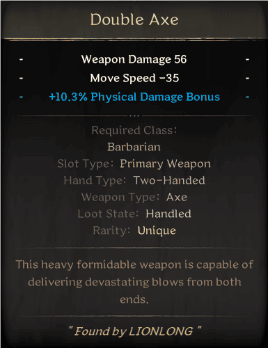 UNIQUE-DOUBLE AXE #6334359