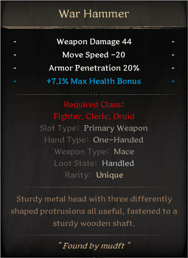 UNIQUE-WAR HAMMER #6334355