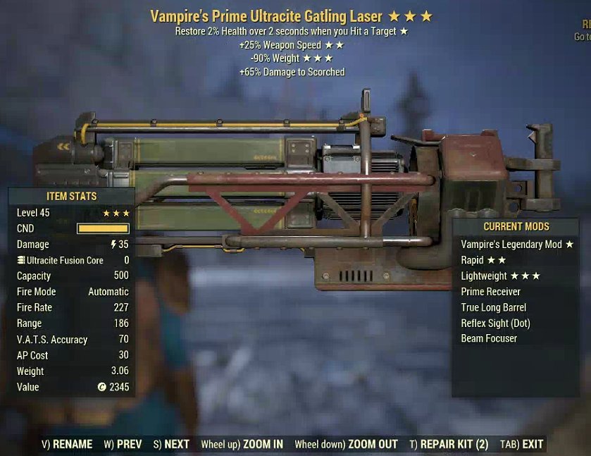 Vampire's Prime Ultracite Gatling Laser (2024)