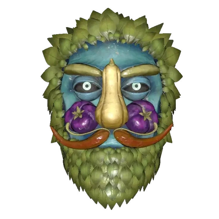 Fasnacht Glowing Veggie Man Mask