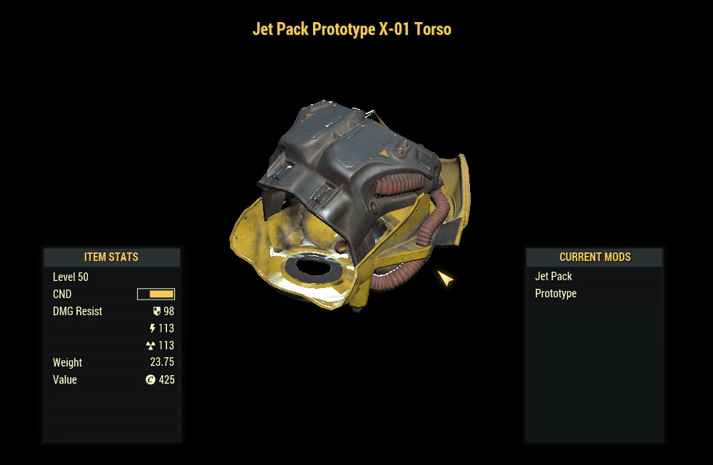 Jet Pack Prototype X-01 Torso - Level 50